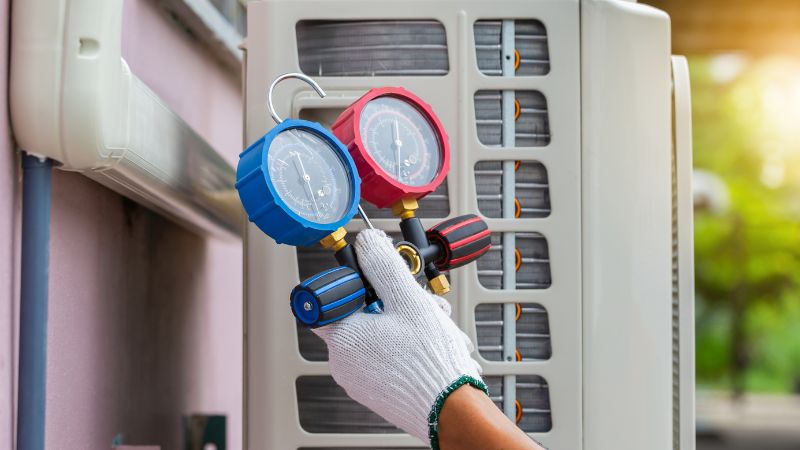 Air conditioning regasing